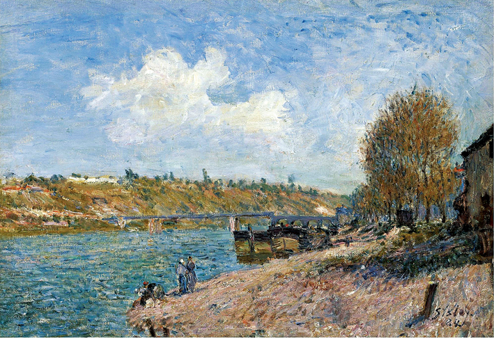  阿尔弗莱德·西斯莱 Alfred Sisley—— 河边的洗衣妇 1884